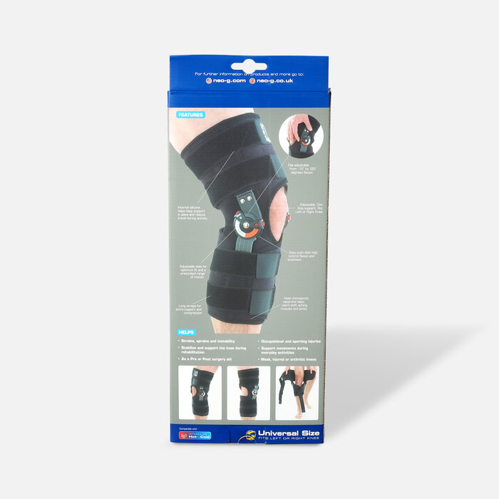 Neo G Adjusta Fit Hinged Open Knee Brace, One Size, , large