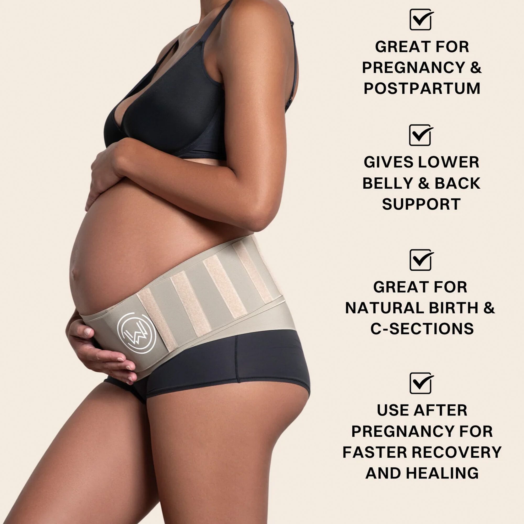 What Waist Maternity Wrap Lite Band, Oat, , large