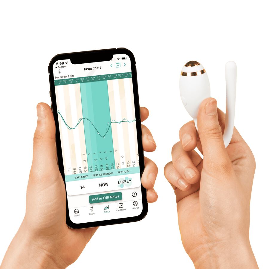 keggᵀᴹ Fertility Tracker and Kegel Ball, Gold, Original, large image number 1