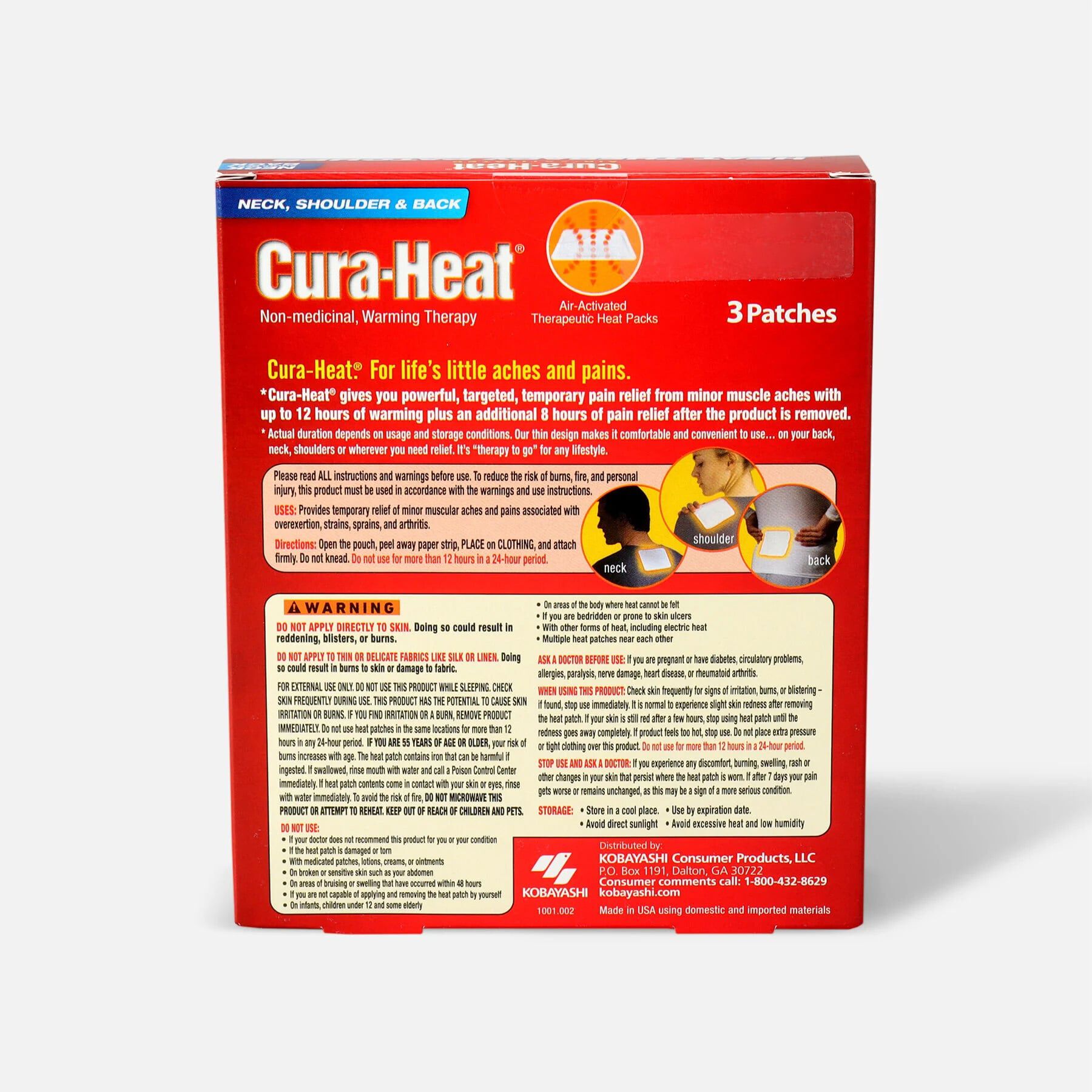 Cura-Heat Therapeutic HeatPacks for Back, Shoulder, and Neck Pain, 3 ct., , large