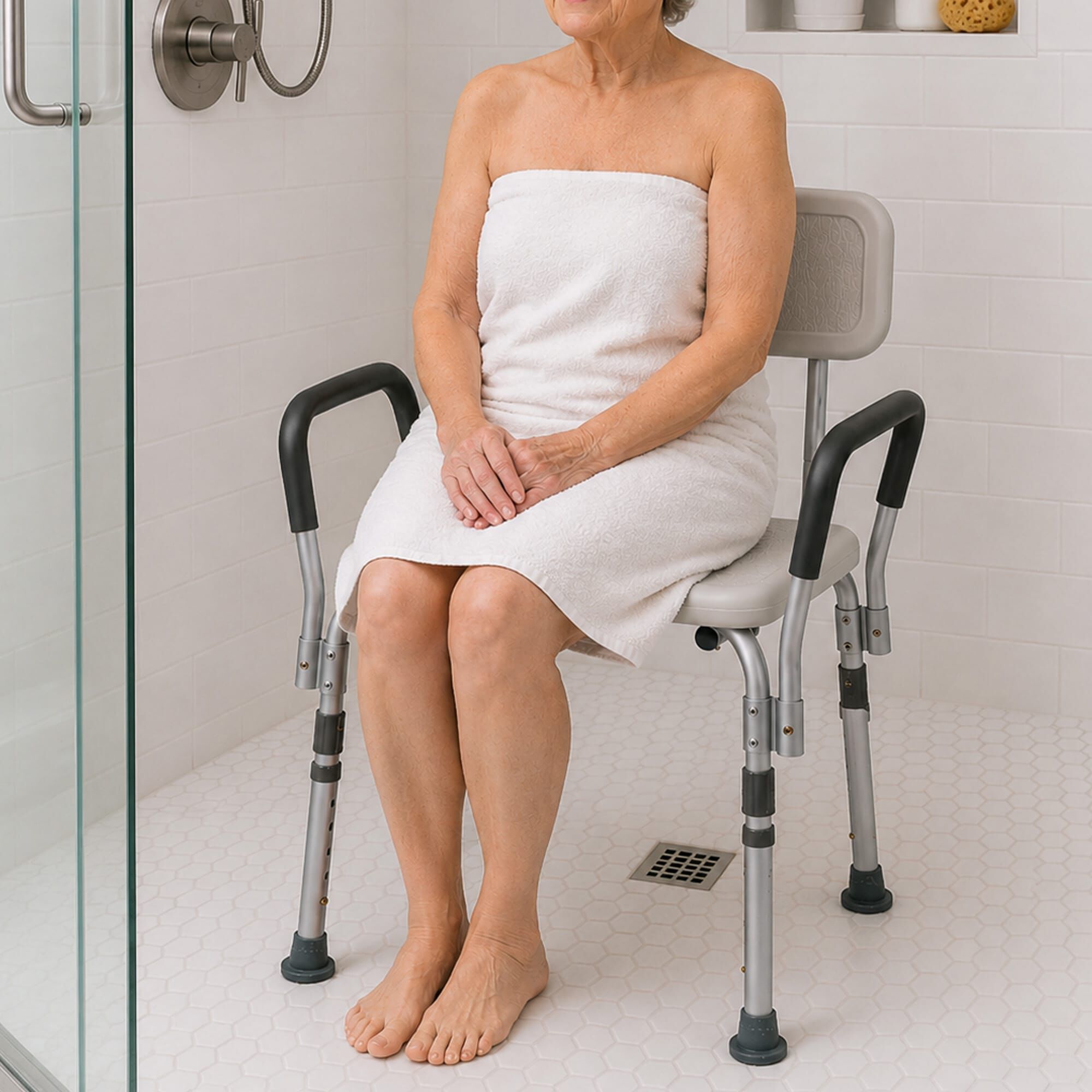 Alex Orthopedic Bath Bench with Back and Arms, , large