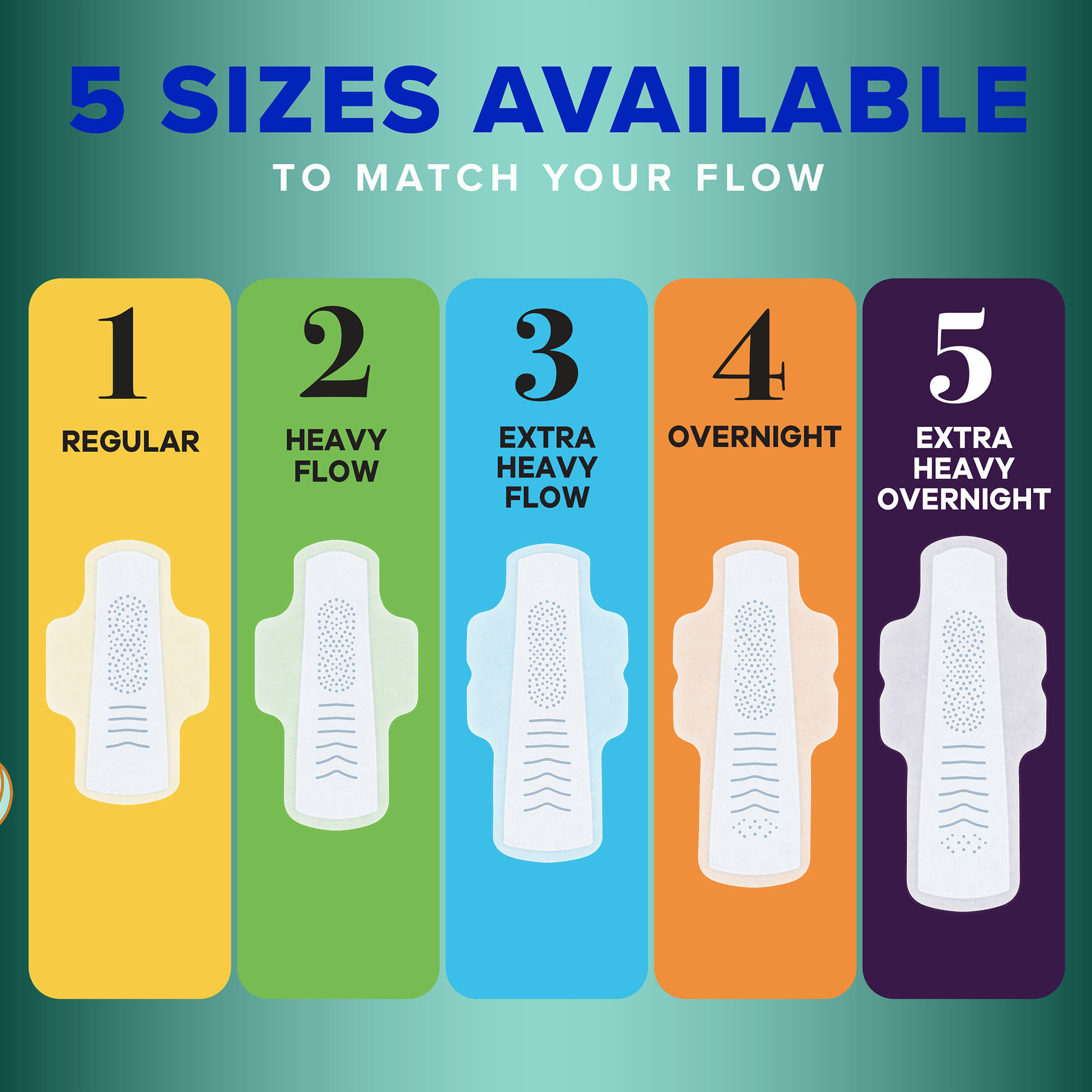 Always Pure Cotton with FlexFoam Pads for Women Heavy Flow Absorbency with Wings, , large