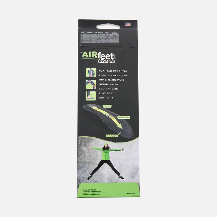 AirFeet CLASSIC Black Insoles, Size 1X (M 11-12.5; W 13-15), Pair, , large