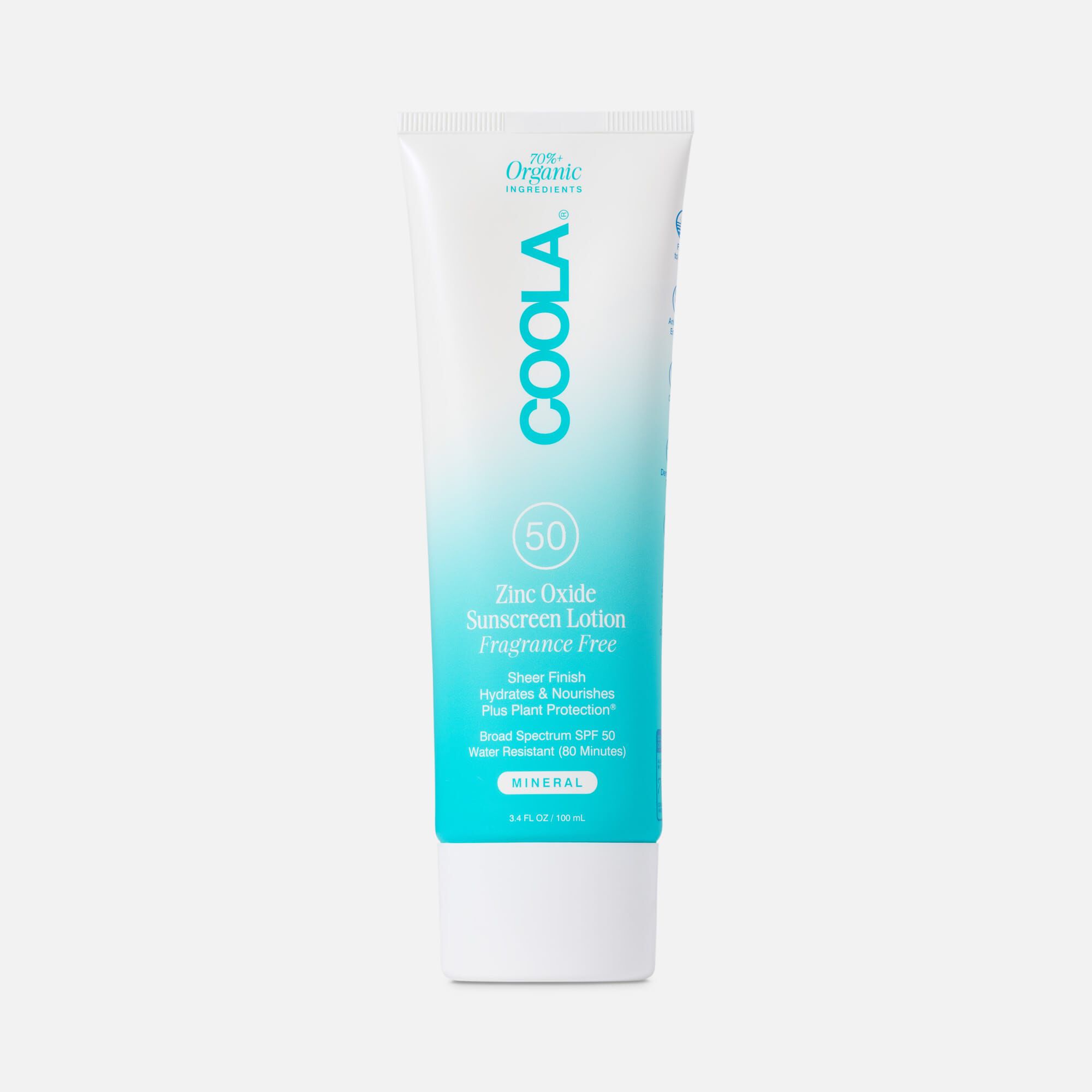 COOLA® Mineral Body Organic Sunscreen Lotion, SPF 50, Fragrance-Free, 3.4 fl. oz.