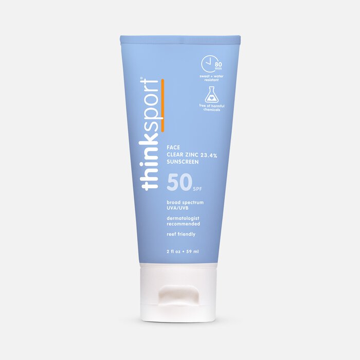 thinksport SPF 50 Clear Zinc Active Face Sunscreen, 2 fl oz., , large