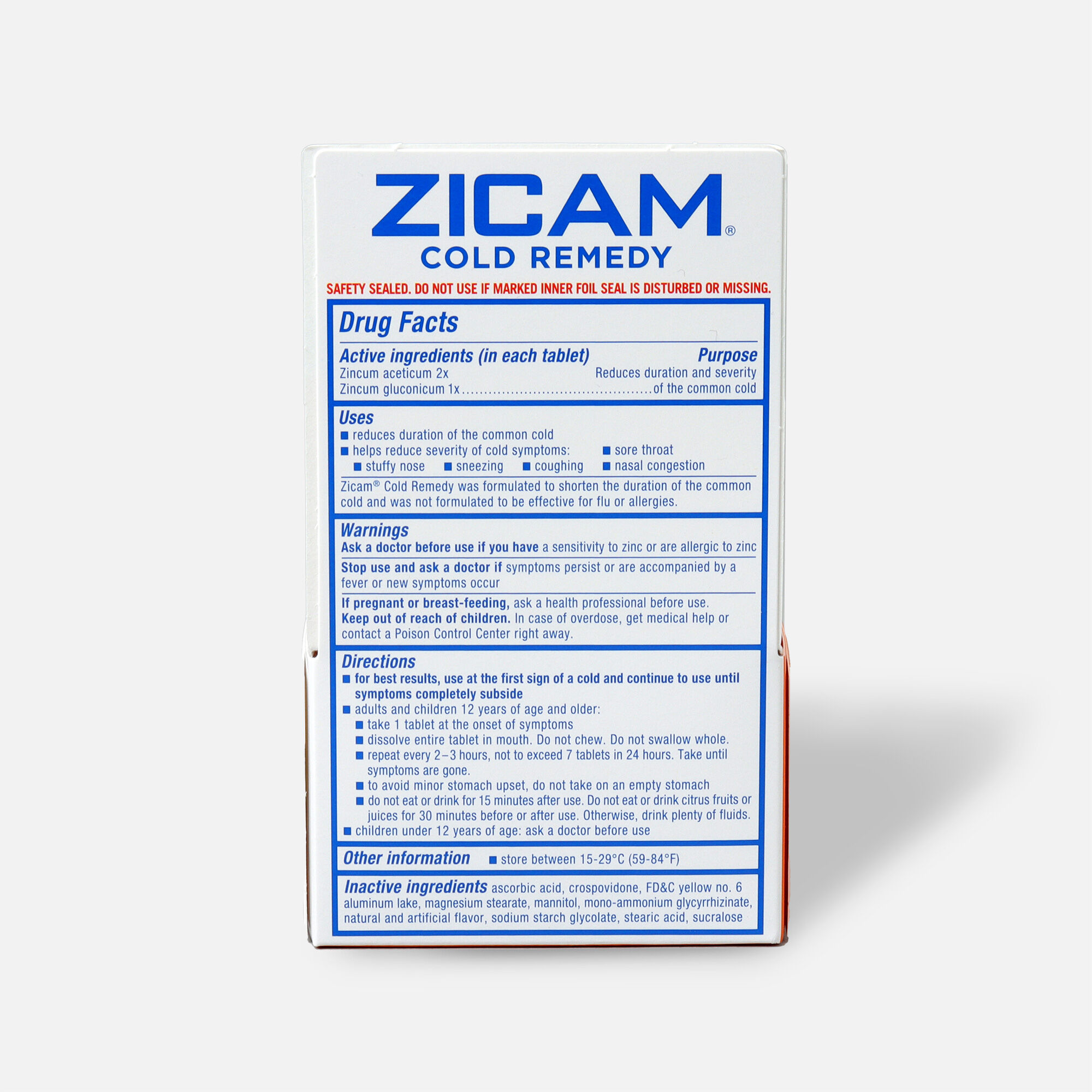 Zicam Cold Remedy Homeopathic Rapid Melts, 25 ct., , large