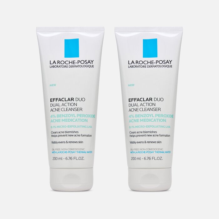 La Roche-Posay Effaclar Duo Acne Face Wash with Benzoyl Peroxide, 6.7 fl oz. (2-Pack), , large