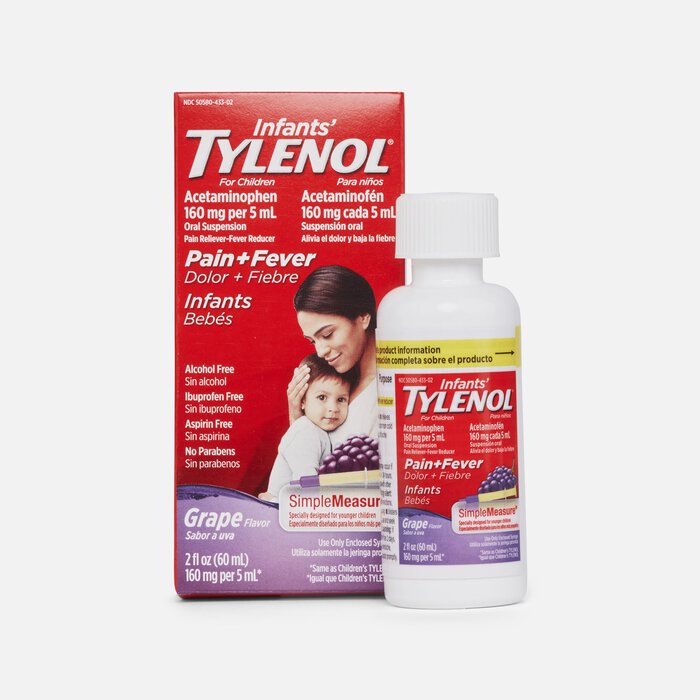 Tylenol Pain Reliever and Fever Reducer, Infant, Simple Measure, Grape, 2 fl oz., , large