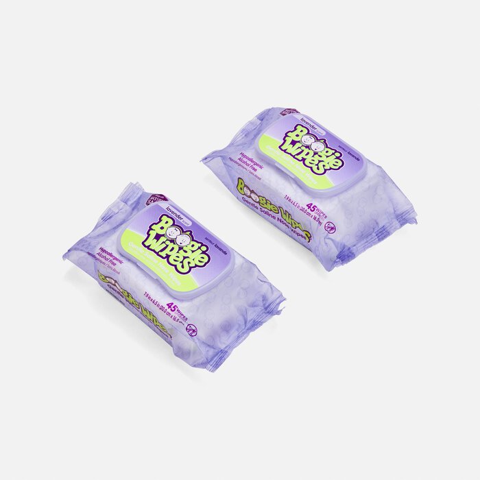 Boogie Wipes Lavender, Dual Pack, 2/45 ct., , large