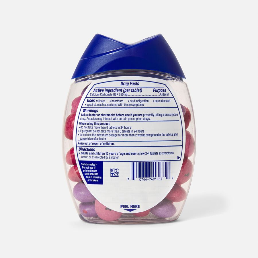 TUMS Chewy Bites Extra Strength Antacid Chewable Tablets, Assorted Berries, 60 ct., , large image number 1