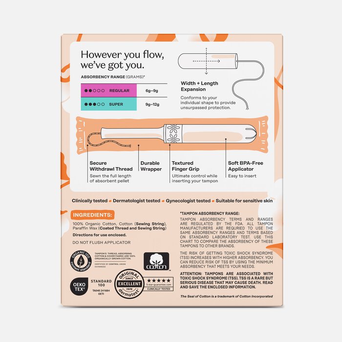 The Honey Pot Duo Pack Organic Cotton BPA Free Applicator Tampon, 18 ct., , large