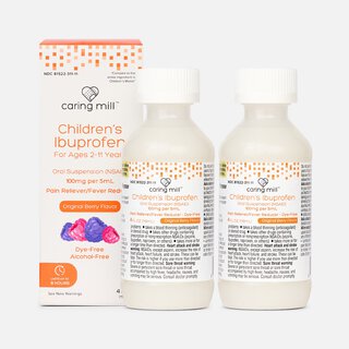 Caring Mill™ Children's Ibuprofen Dye-Free Liquid, Original Berry, 4 fl oz. (2-Pack)