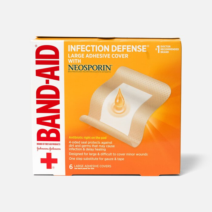 BAND-AID® Infection Defense Large Adhesive Cover with Neosporin, 6 ct., , large