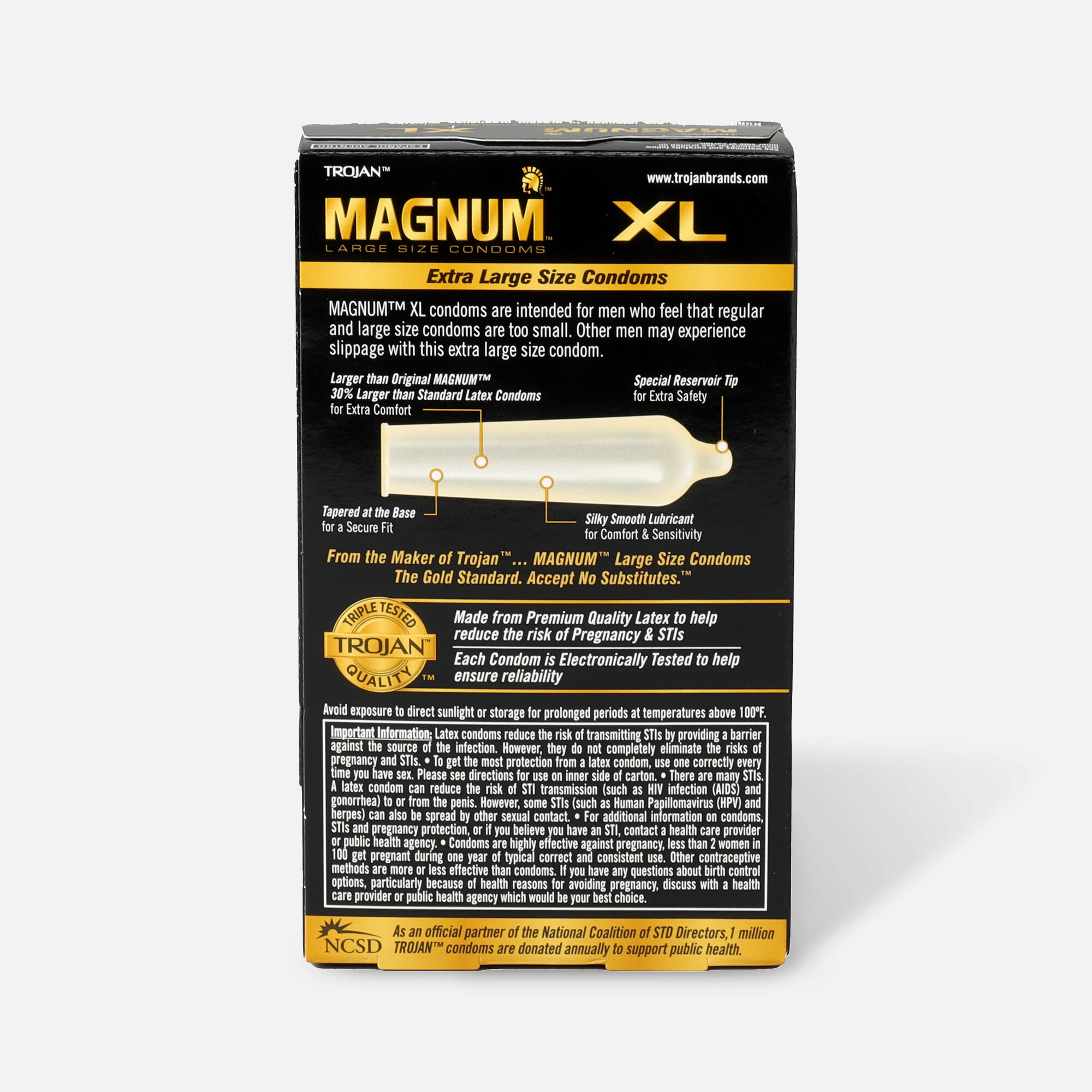 Trojan Lubricated Latex Condoms, Magnum XL, Extra Large 12 ct., , large