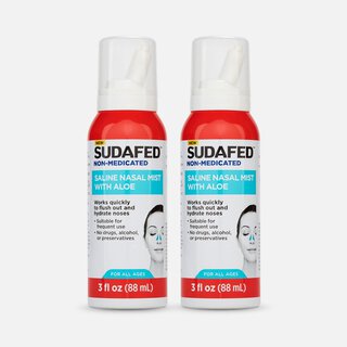 Sudafed Non-Medicated Saline Nasal Mist with Aloe, 3 fl oz. (2-Pack)