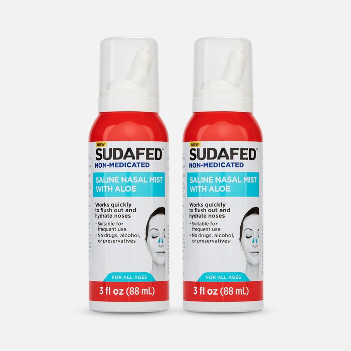 Sudafed Non-Medicated Saline Nasal Mist with Aloe, 3 fl oz. (2-Pack), , large