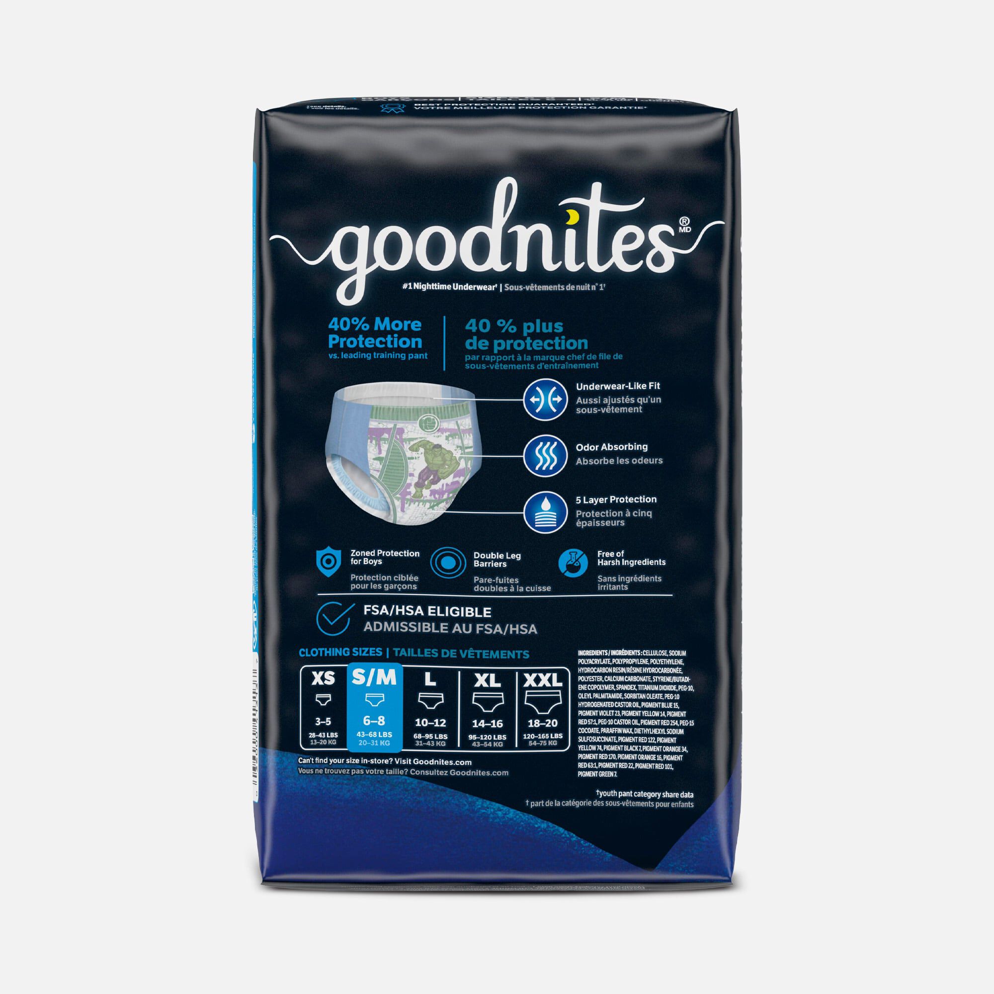 Goodnites Bedtime Underwear for Boys, , large