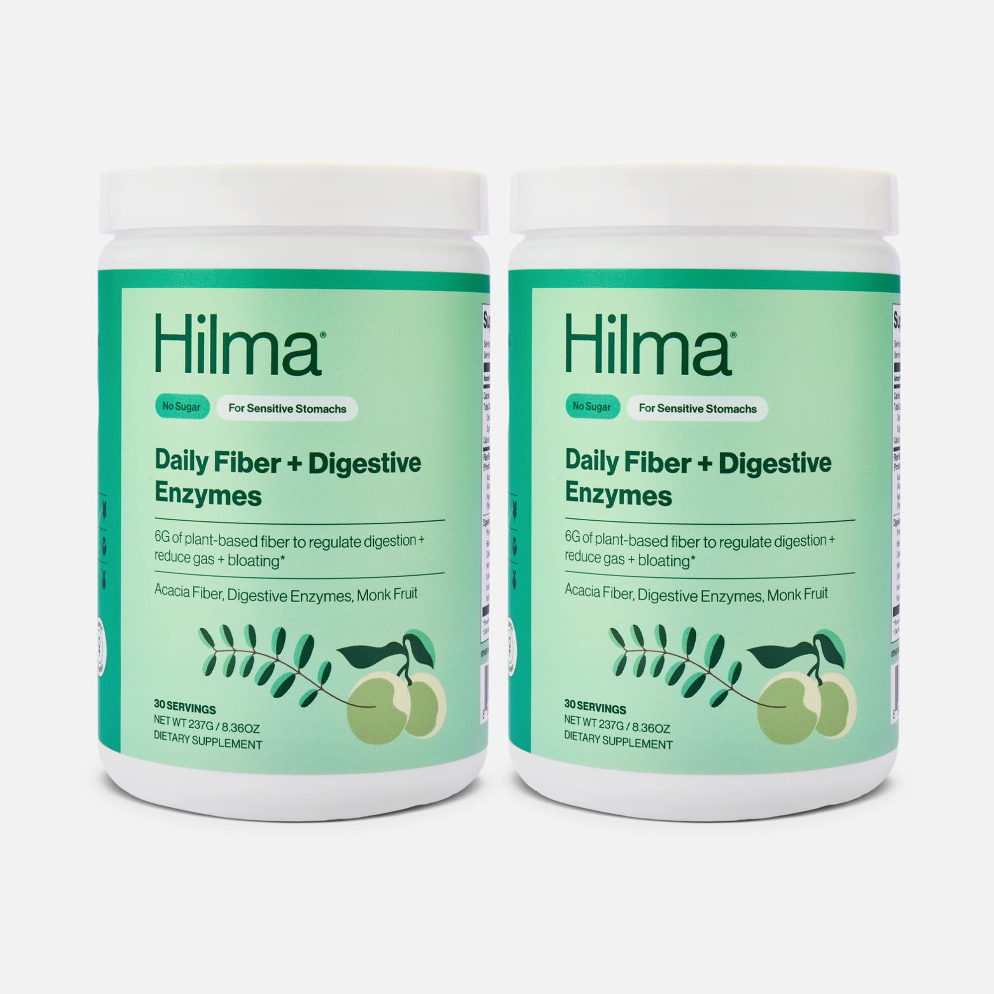 Hilma Daily Fiber Supplement + Digestive Enzymes, 10 oz., 30 servings (2-Pack)