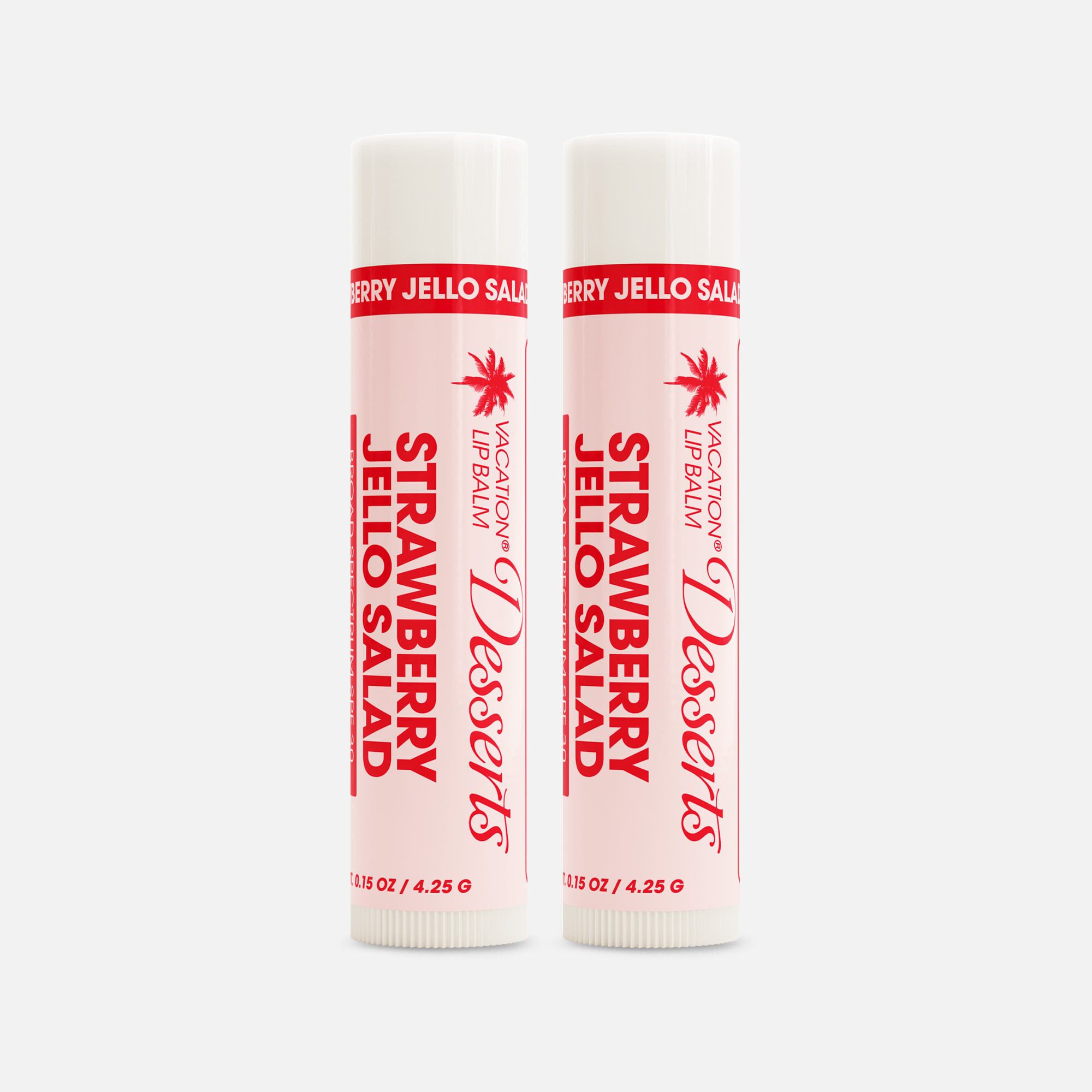 Vacation Strawberry Jello Salad Lip Balm Sunscreen, SPF 30, 0.15 oz. (2-Pack), , large