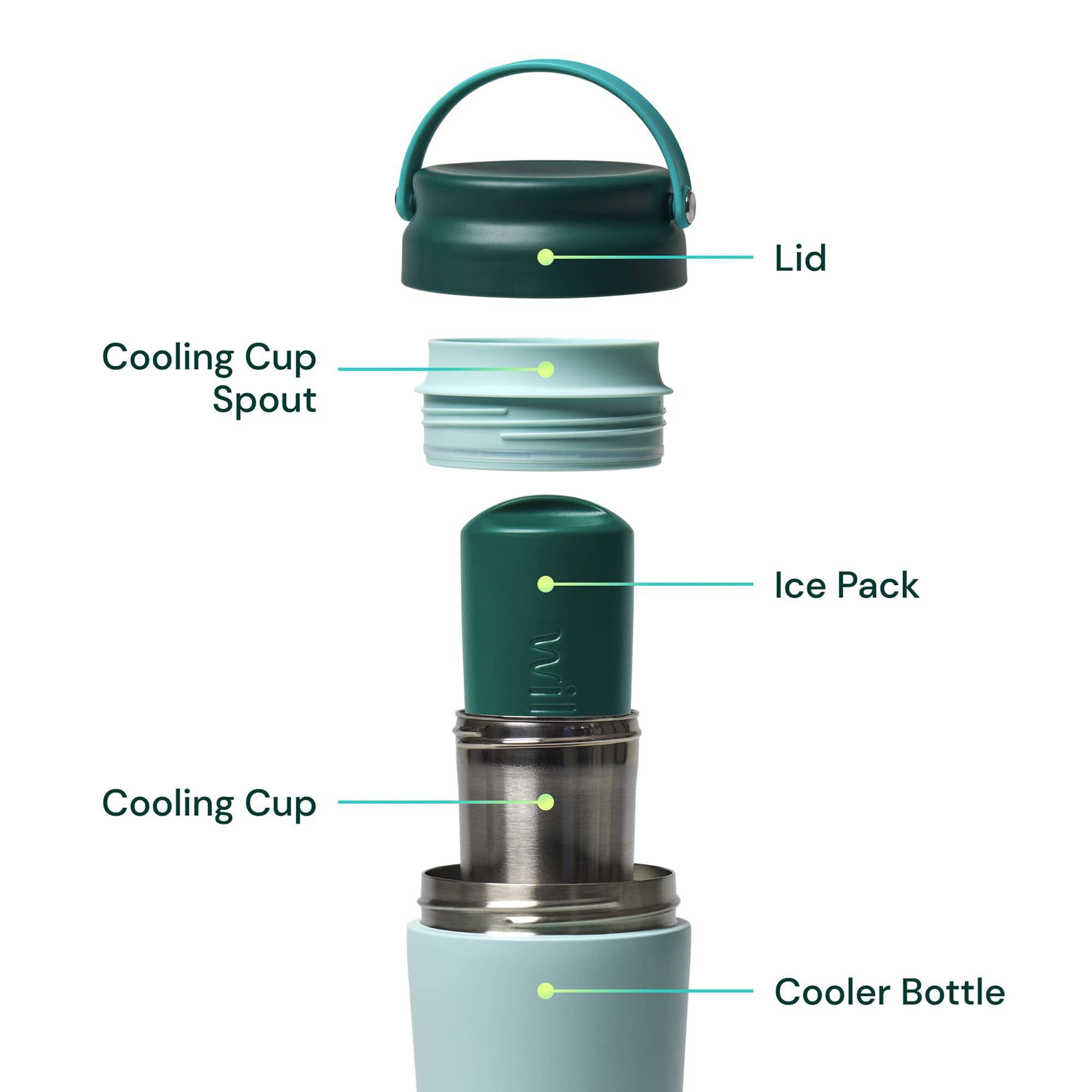 Willow Portable Milk Cooler, 25 fl. oz., Green, large
