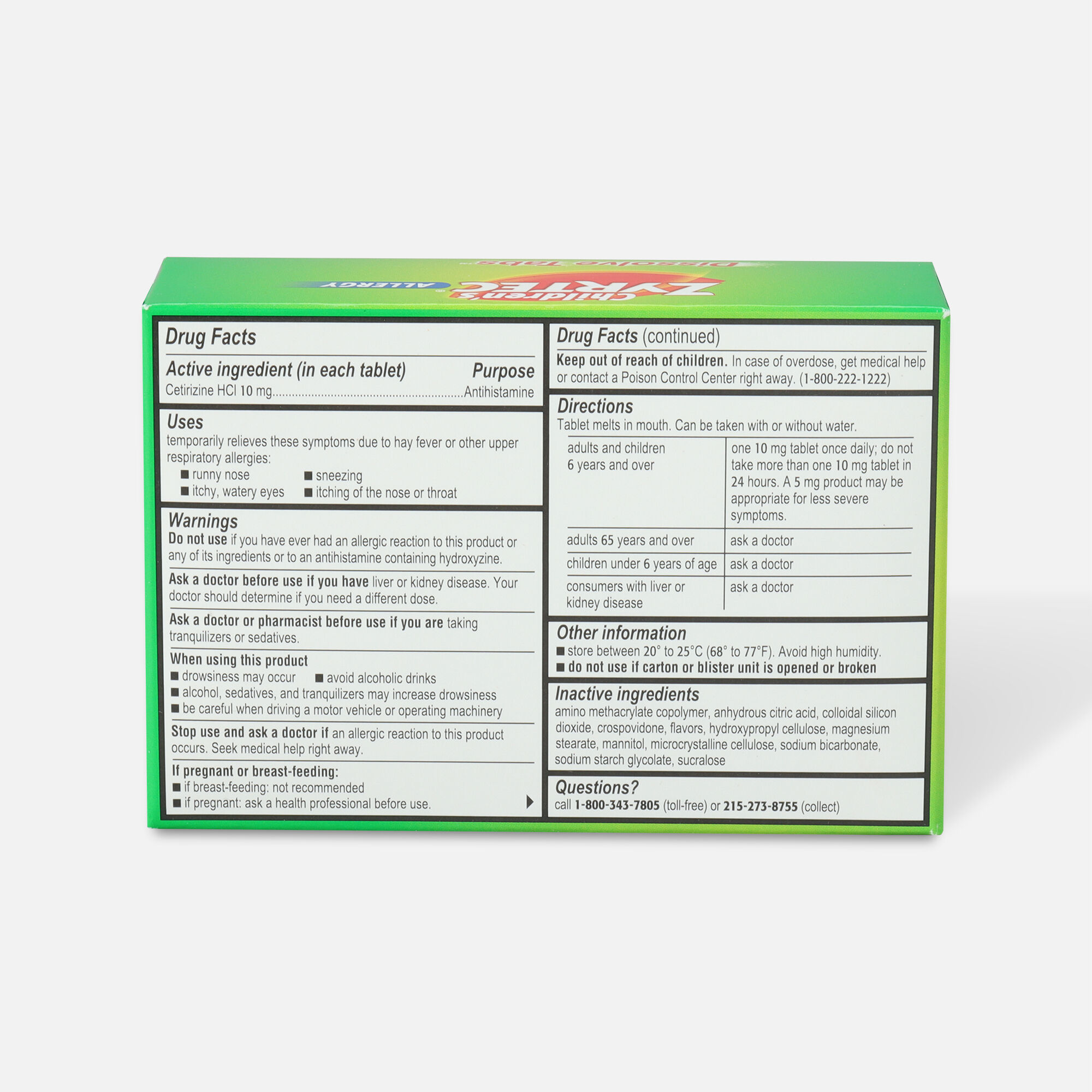 Children's Zyrtec Allergy Dissolve Tablets, Citrus Flavored, , large