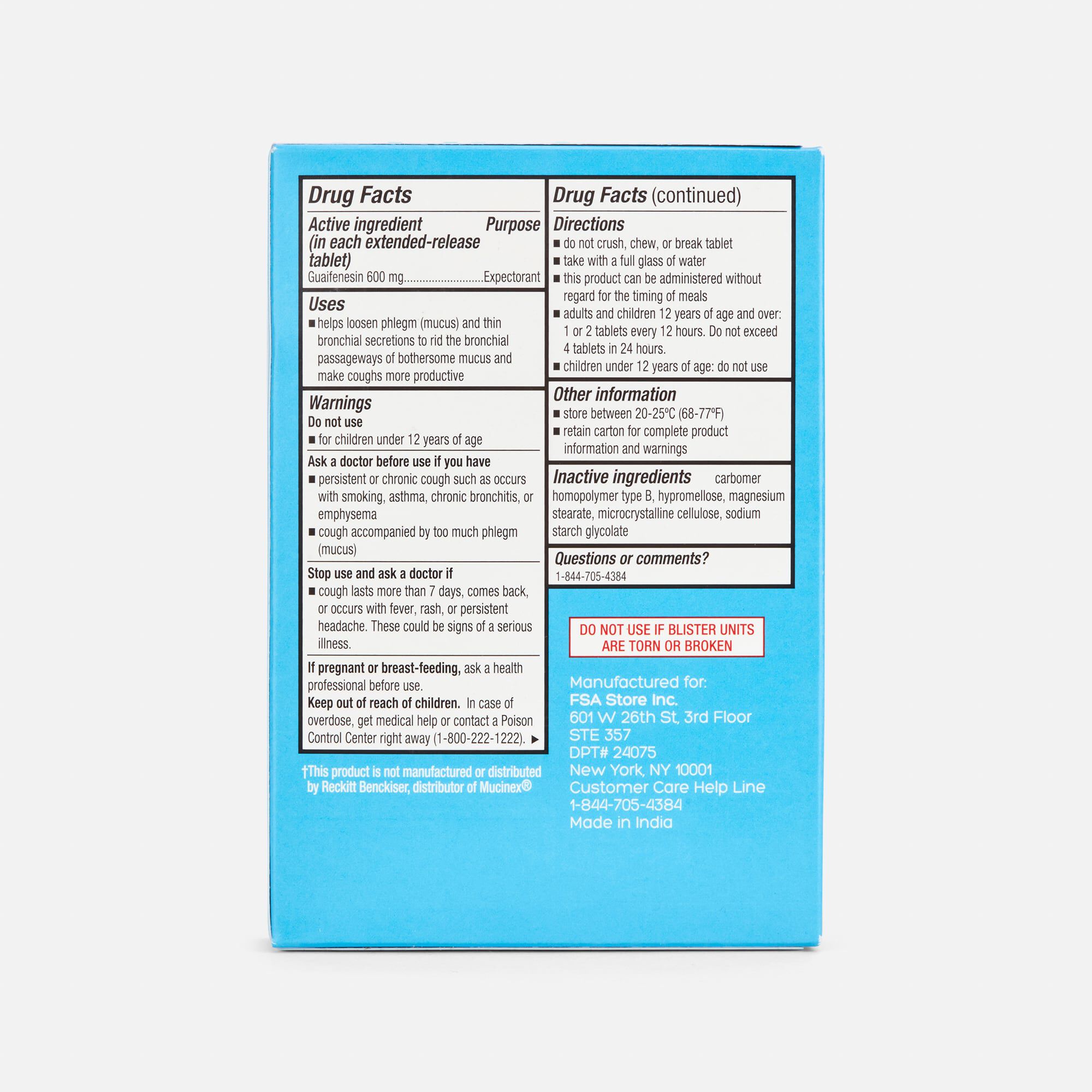 Caring Mill™ Mucus Relief Guaifenesin Extended-Release Tablets, 600mg, , large