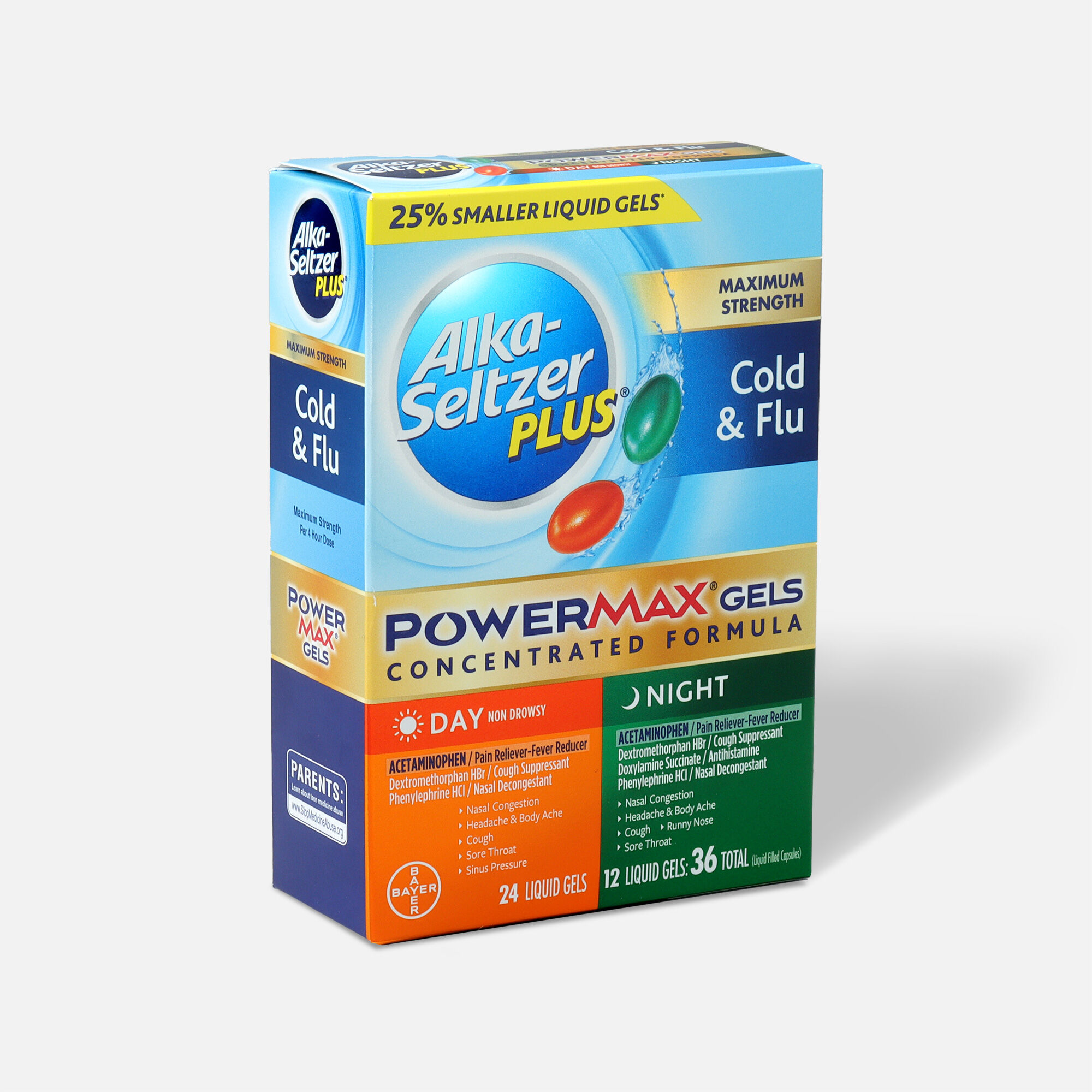 Alka-Seltzer Plus PowerMax Gels, Cold & Flu, Day & Night, , large