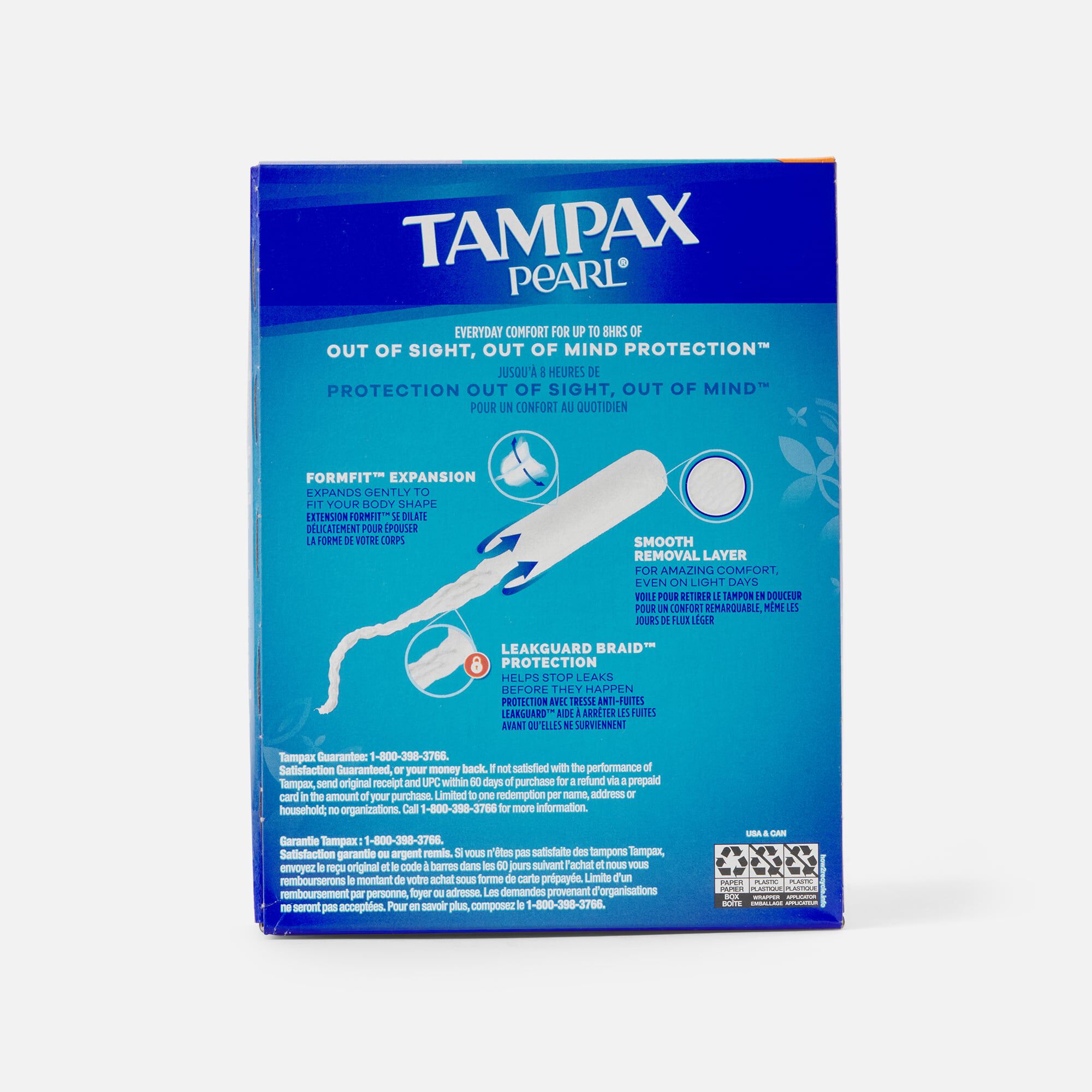 Tampax Pearl Tampons, Regular Absorbency, 18 ct. (2-Pack), , large