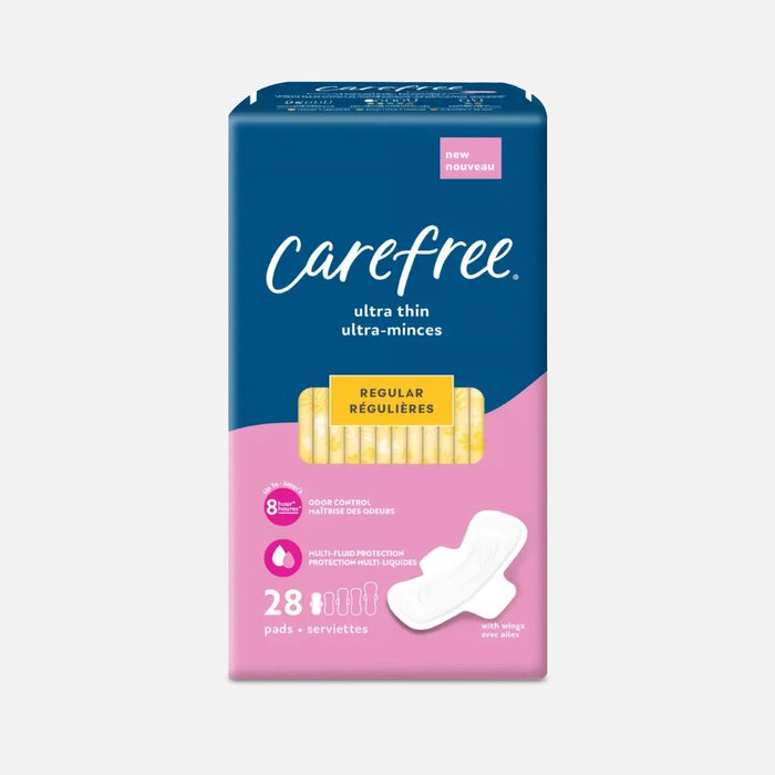 Carefree Ultra Thin Regular Pads with Wings, 28 ct., , large