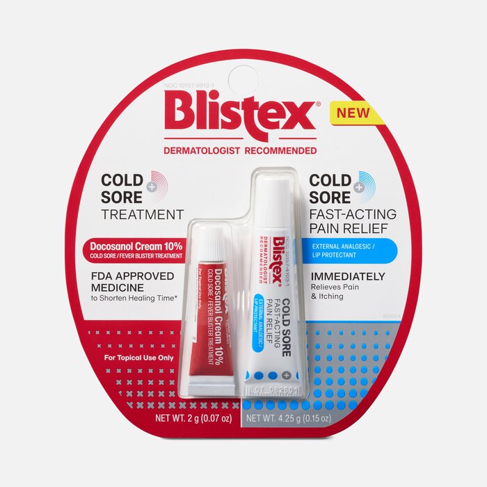 Blistex Cold Sore Duo Pack Fast-Acting Pain Relief And Cold Sore Treatment, 0.07 oz. and 0.15 oz., , large