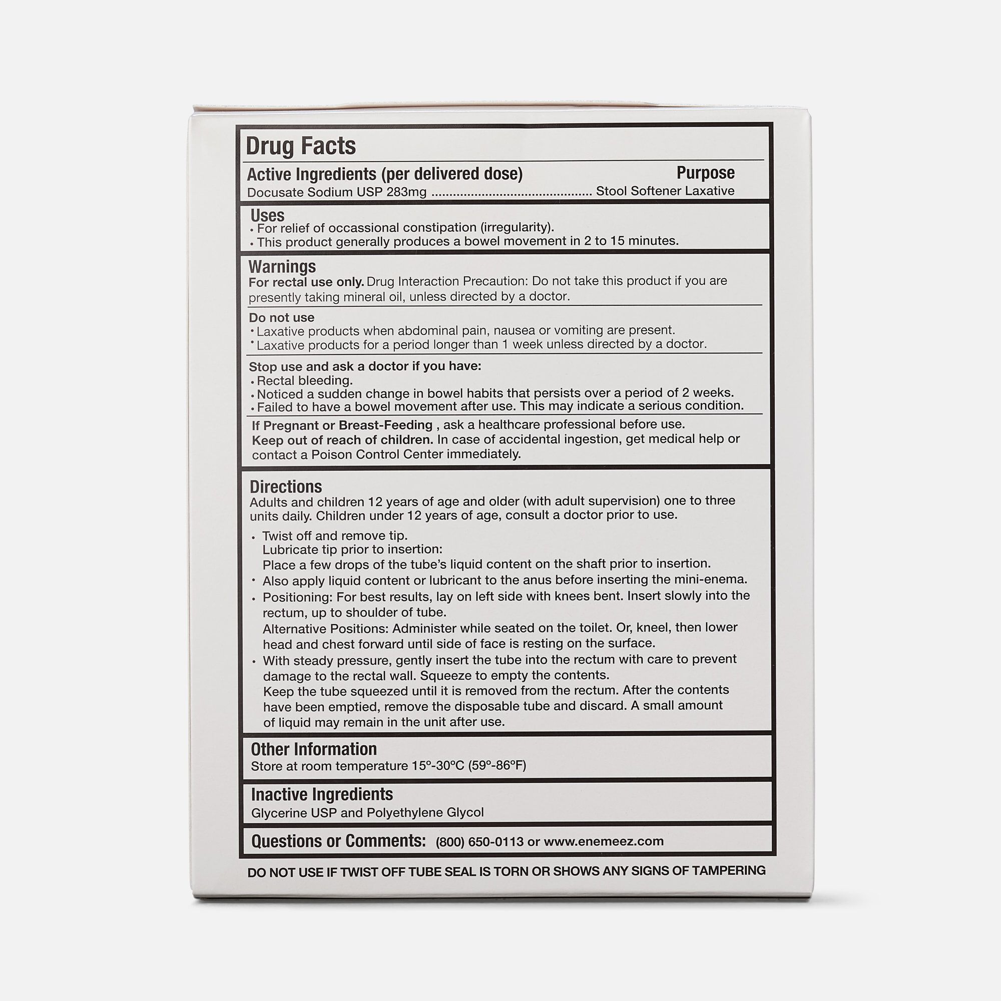 ENEMEEZ® Regular Mini-Enema Docusate Sodium 283 mg, 30 ct., , large