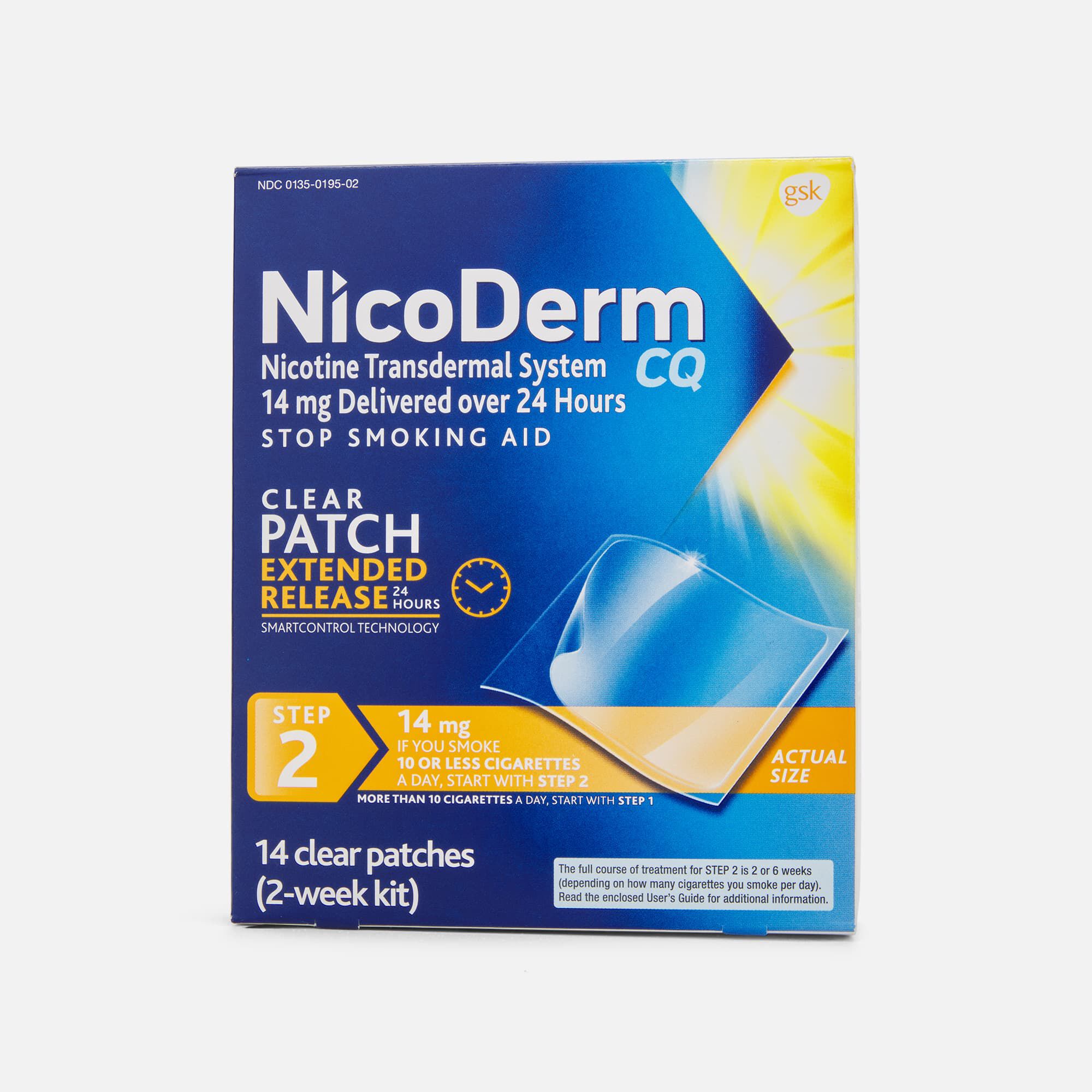 NicoDerm CQ Step 2 Clear Nicotine Patches, 14mg, 14 ct., , large