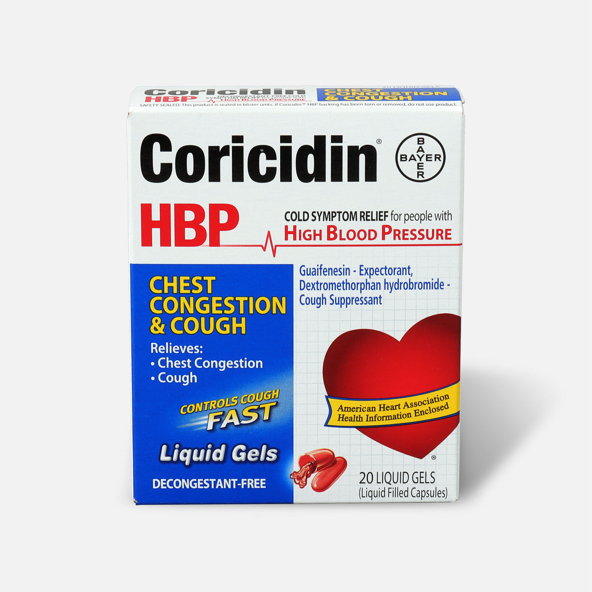Coricidin HPB Chest Congestion & Cough, Liquid Gels, 20 ct., , large