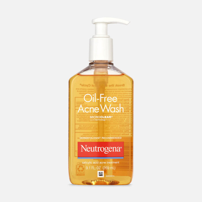 Neutrogena Oil-Free Acne Facial Wash, Fragrance Free, 9.1 fl oz., , large