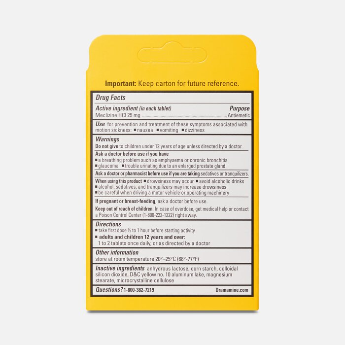Dramamine® Less Drowsy Motion Sickness Tablets, Orange, 4 ct., , large