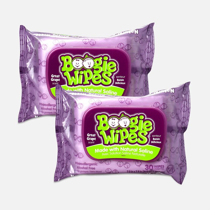 Boogie Wipes Saline Nose Wipes, Grape Scent, 30 ct. (2-Pack), , large