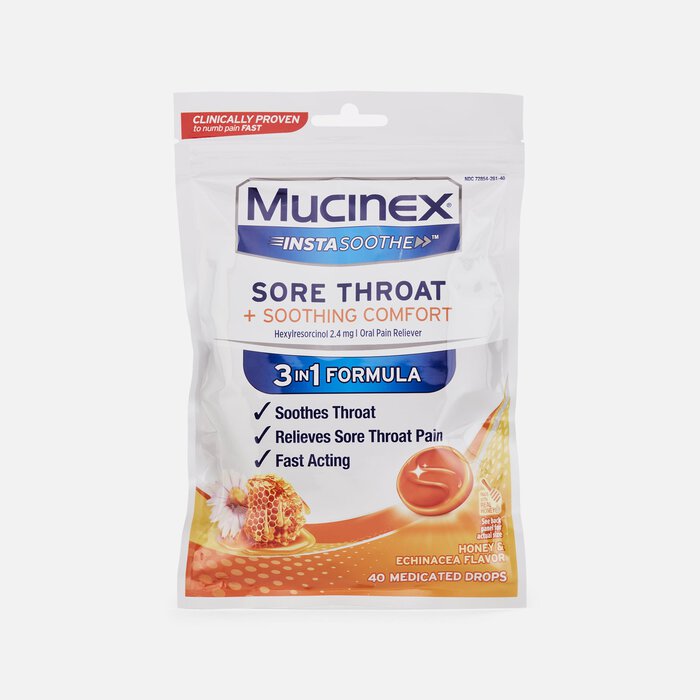 Mucinex InstaSoothe™ Sore Throat + Soothing Comfort - Honey & Echinacea, 40 ct., , large