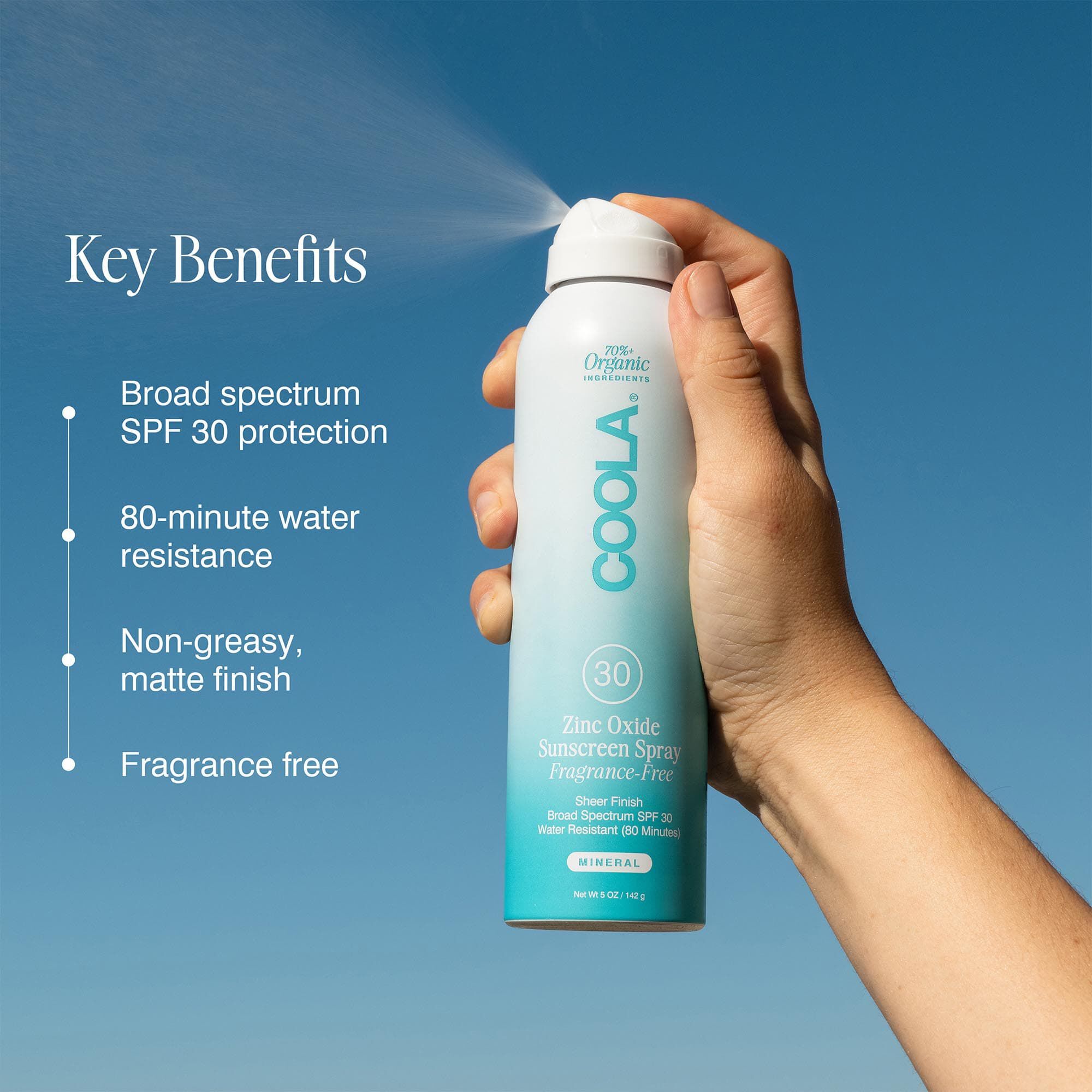 COOLA Mineral Body Organic Sunscreen Spray, SPF 30, 5 oz., , large
