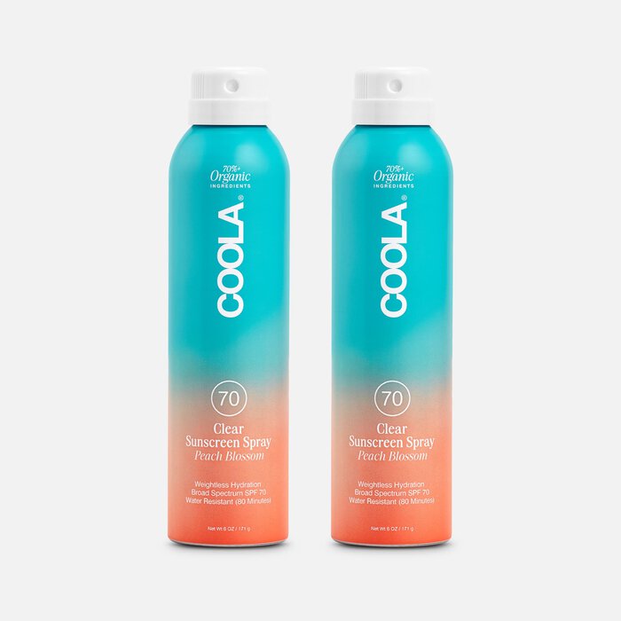 COOLA Classic Body Organic Sunscreen Spray SPF 70 Peach Blossom, 6 oz. (2-Pack), , large