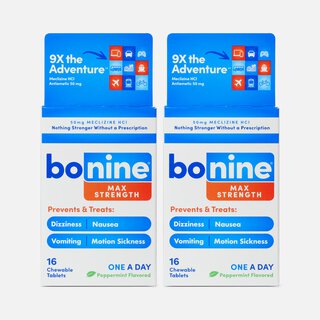 Bonine® MAX Motion Sickness Relief Chewable Tablets, Peppermint, 16 ct. (2 pack)