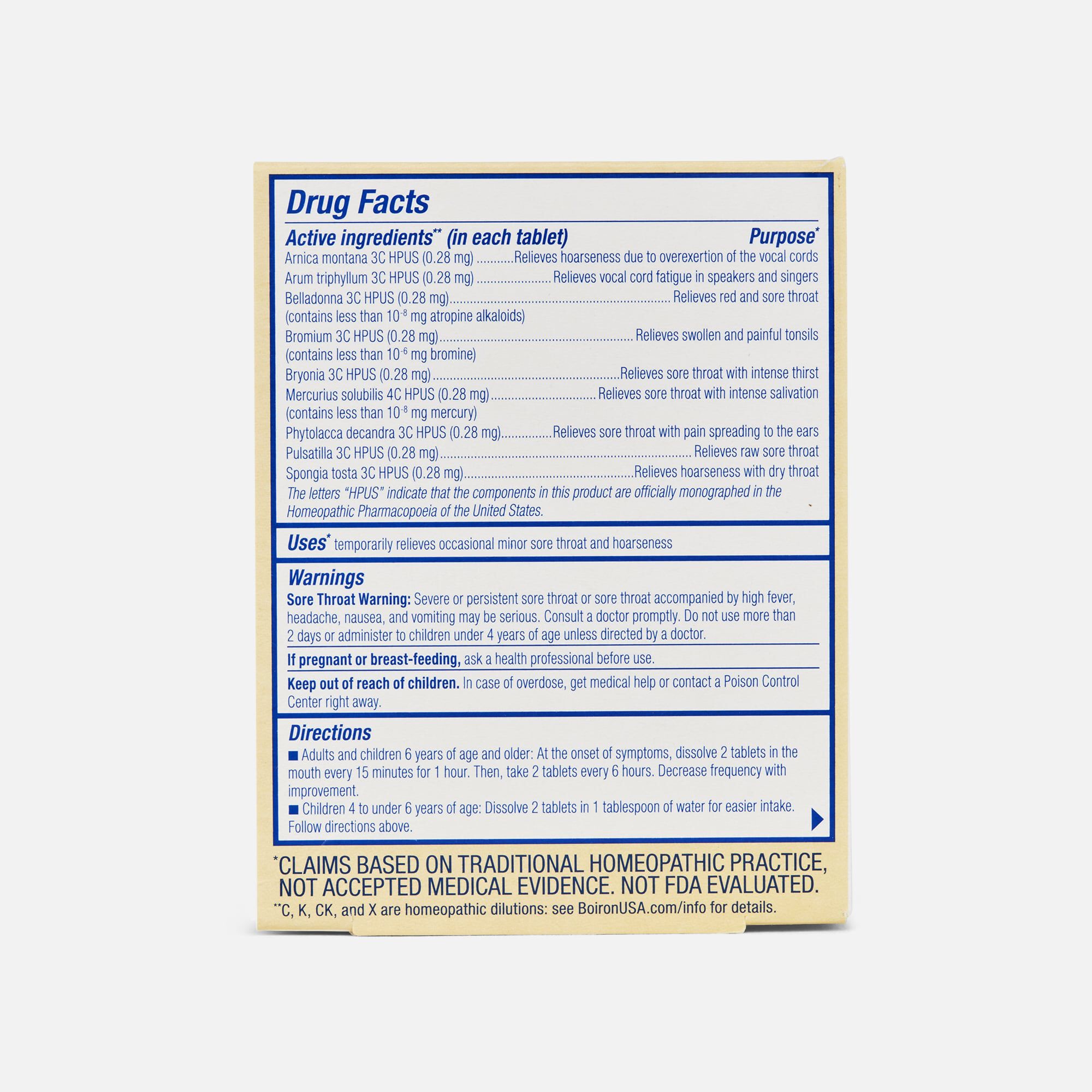 Boiron ThroatCalm Sore Throat Relief Tablets, 60 ct., , large