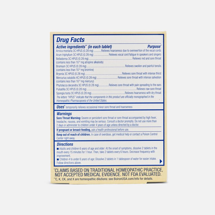 Boiron ThroatCalm Sore Throat Relief Tablets, 60 ct., , large