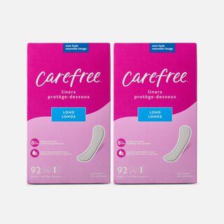 Carefree Acti-Fresh Long Pantiliners, Unscented, 92 ct. (2-Pack)