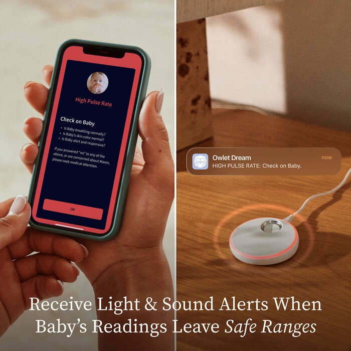 Owlet Dream Sock FDA-Cleared Smart Baby Monitor, Dusty Rose, Dusty Rose, large