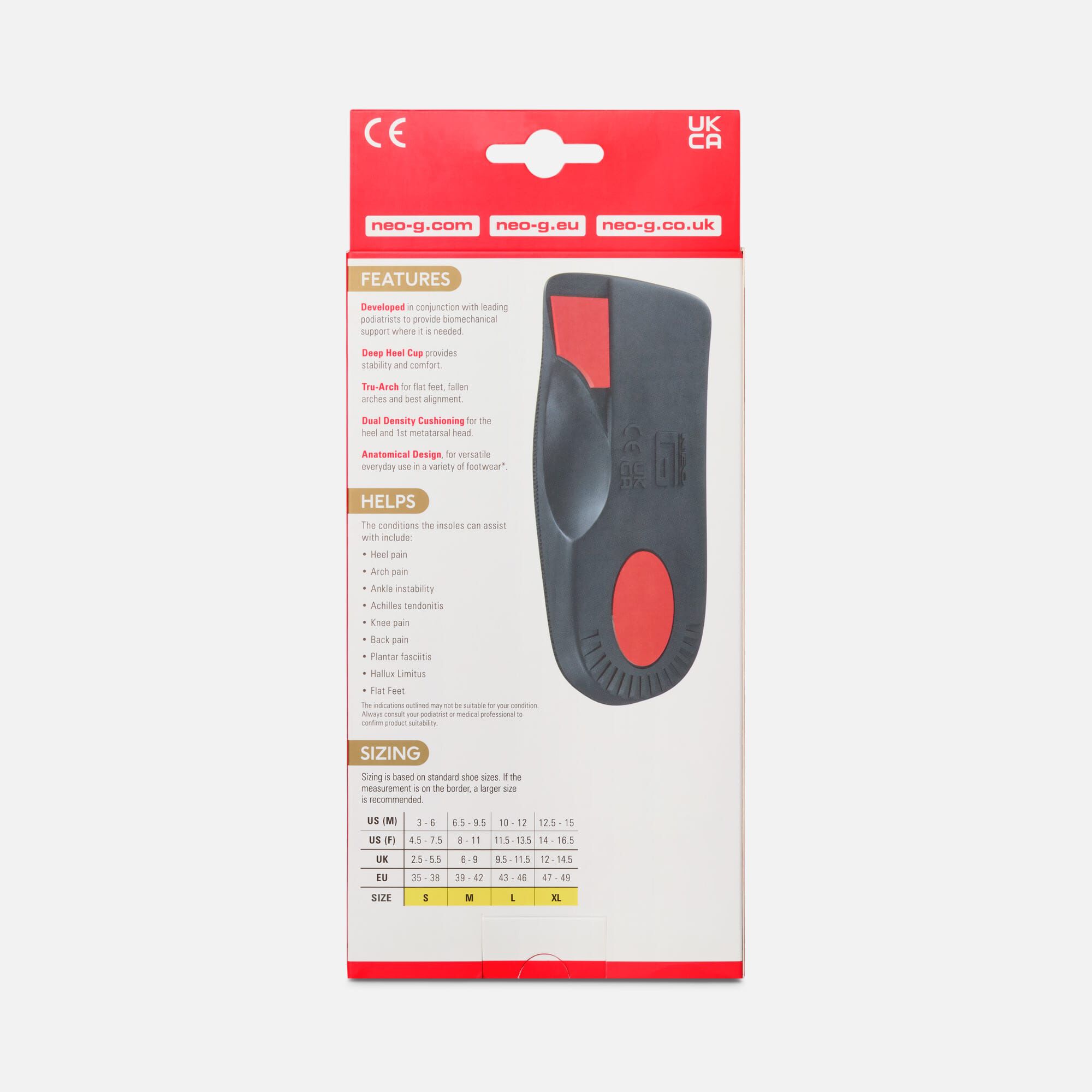 Neo G NeoThotics Pro-Expert 3/4 Length Orthotic Insole, , large