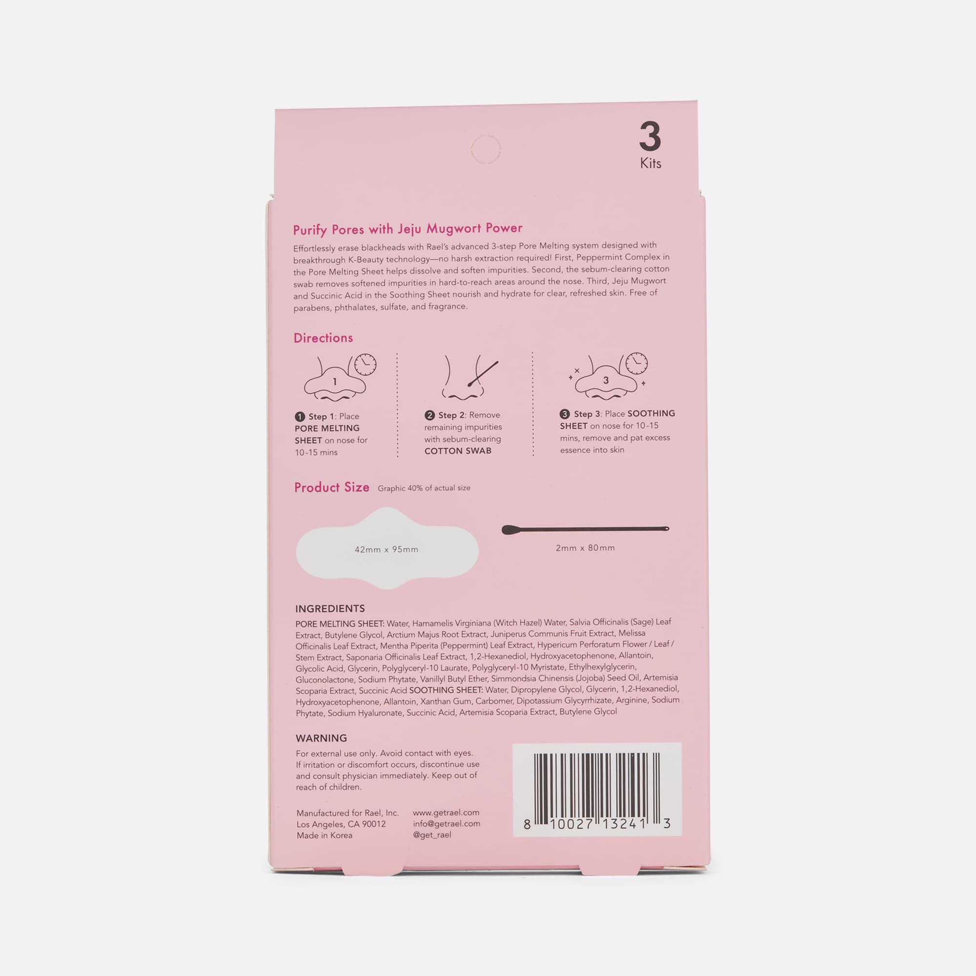Rael Beauty Miracle Patch Blackhead Control 3-Step Pore Melting Pack, 3 ct., , large