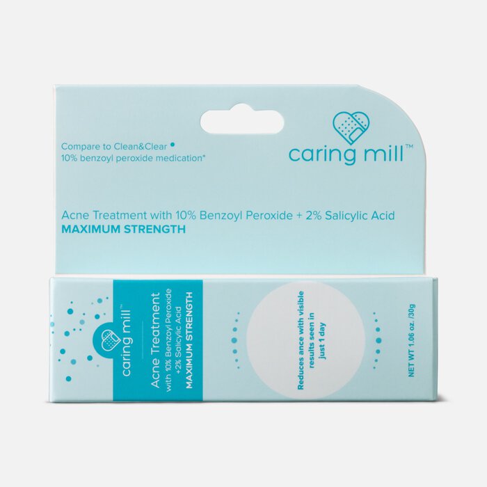 Caring Mill™ Acne Treatment, 10% Benzoyl Peroxide + 2% Salicylic Acid, 1.06 oz, , large
