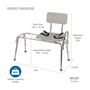 DMI&reg; Sliding Transfer Bench Shower Chair with Cut-Out Seat, , large image number 2