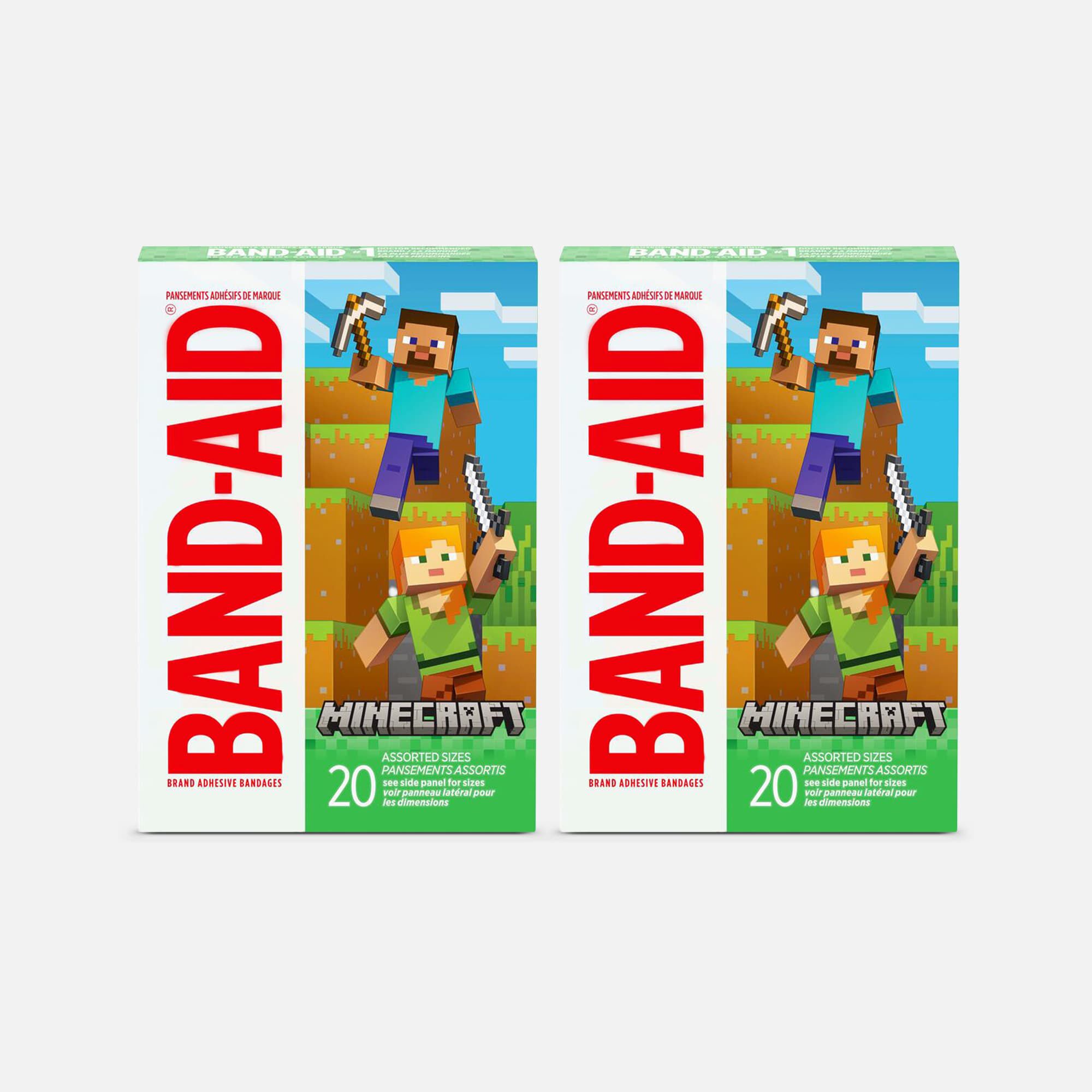 BAND-AID® Adhesive Bandages, Minecraft, Assorted Sizes, 20 ct. (2-Pack), , large