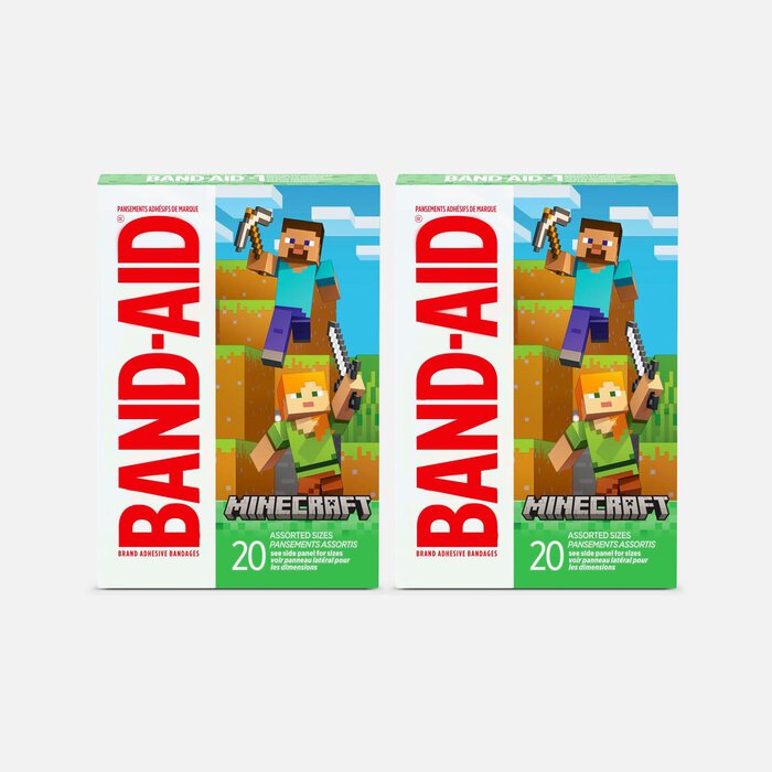 BAND-AID® Adhesive Bandages, Minecraft, Assorted Sizes, 20 ct. (2-Pack), , large